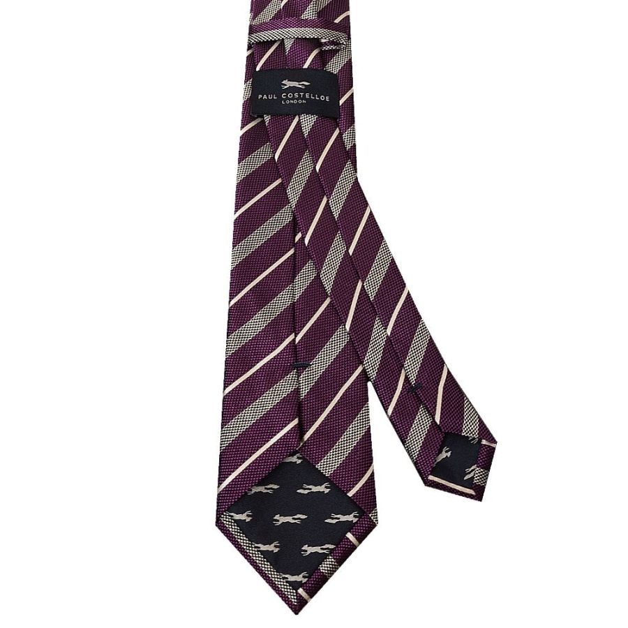 Purple Stripe Classic Men's Silk Tie