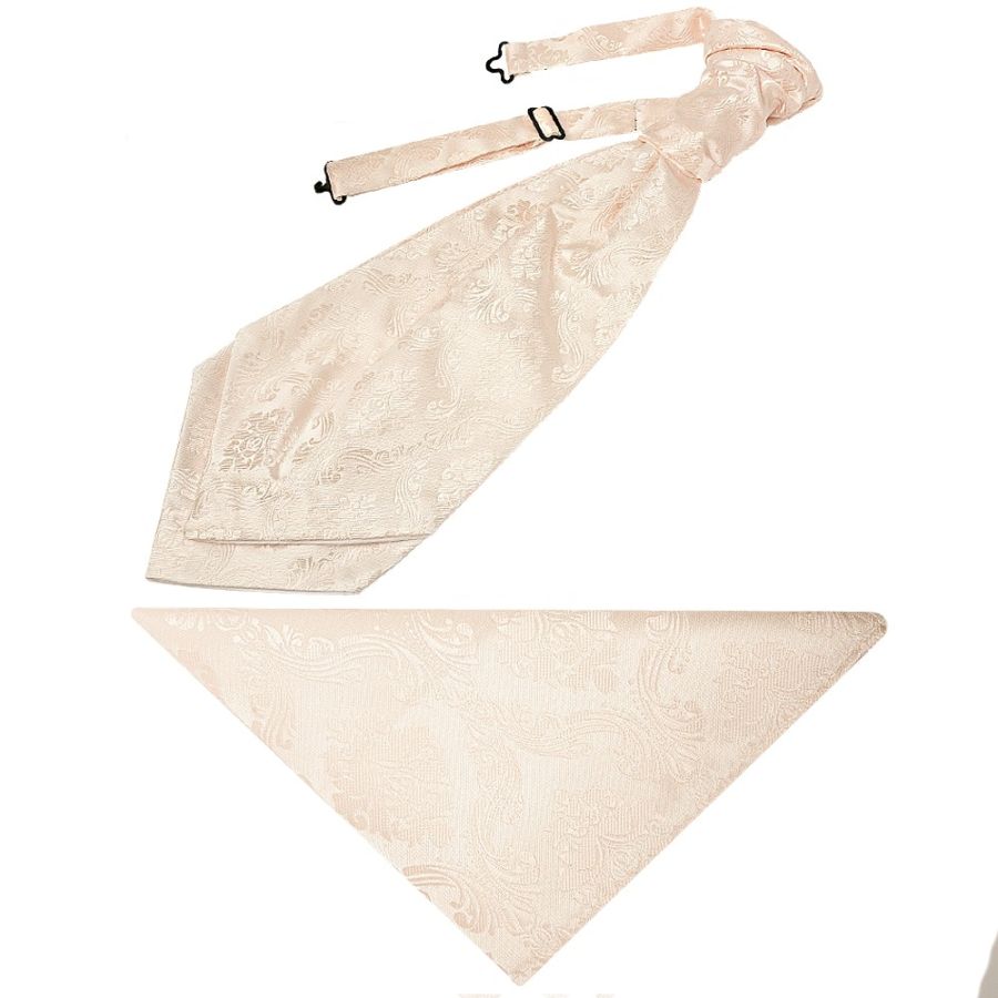 Blush Paisley Men's Cravat Tie and Pocket Square Set