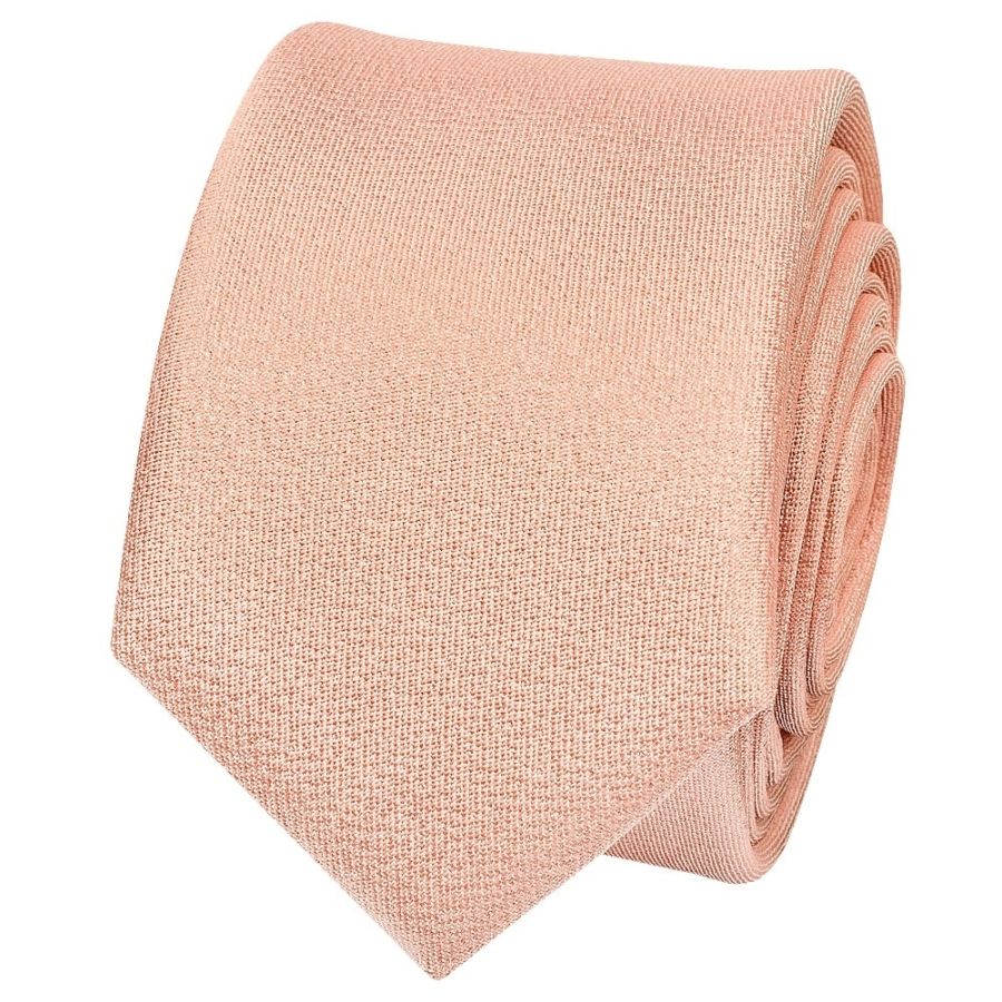 Plain Rose Quartz Silk Skinny Boys Tie and Pocket Square Set