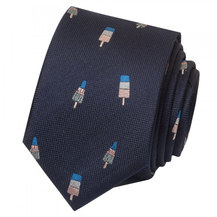 Navy Ice Lolly Silk Skinny Men's Tie