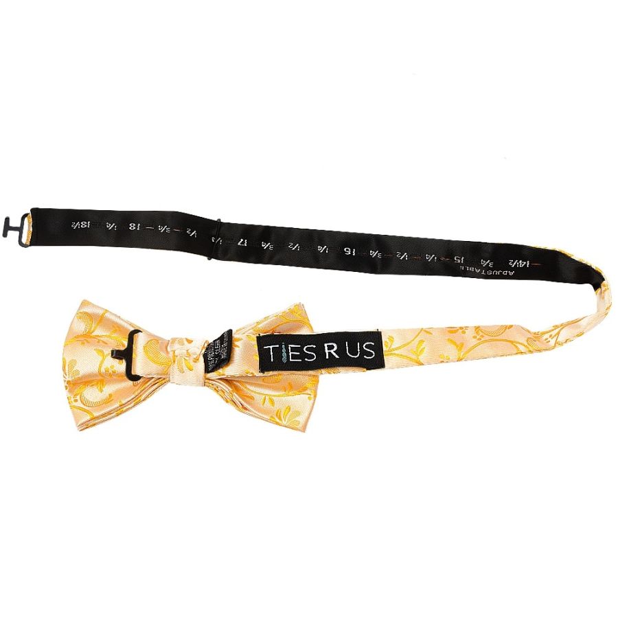 Bright Yellow Floral Handmade Mens Bow Tie
