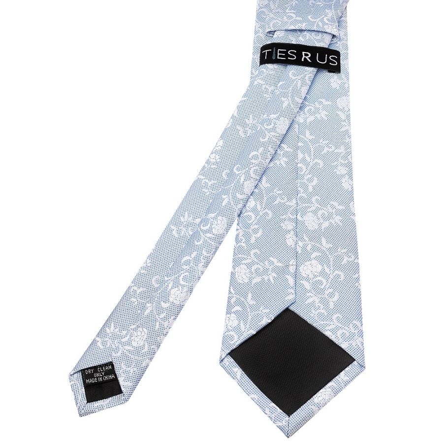 Sky Blue and White Floral Classic Men's Tie