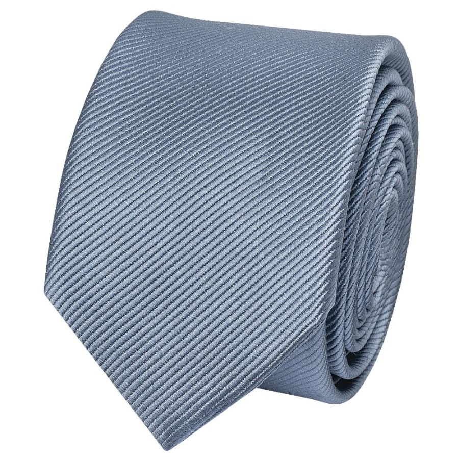 Dusty Blue Silk Twill Skinny Men's Tie and Pocket Square Set