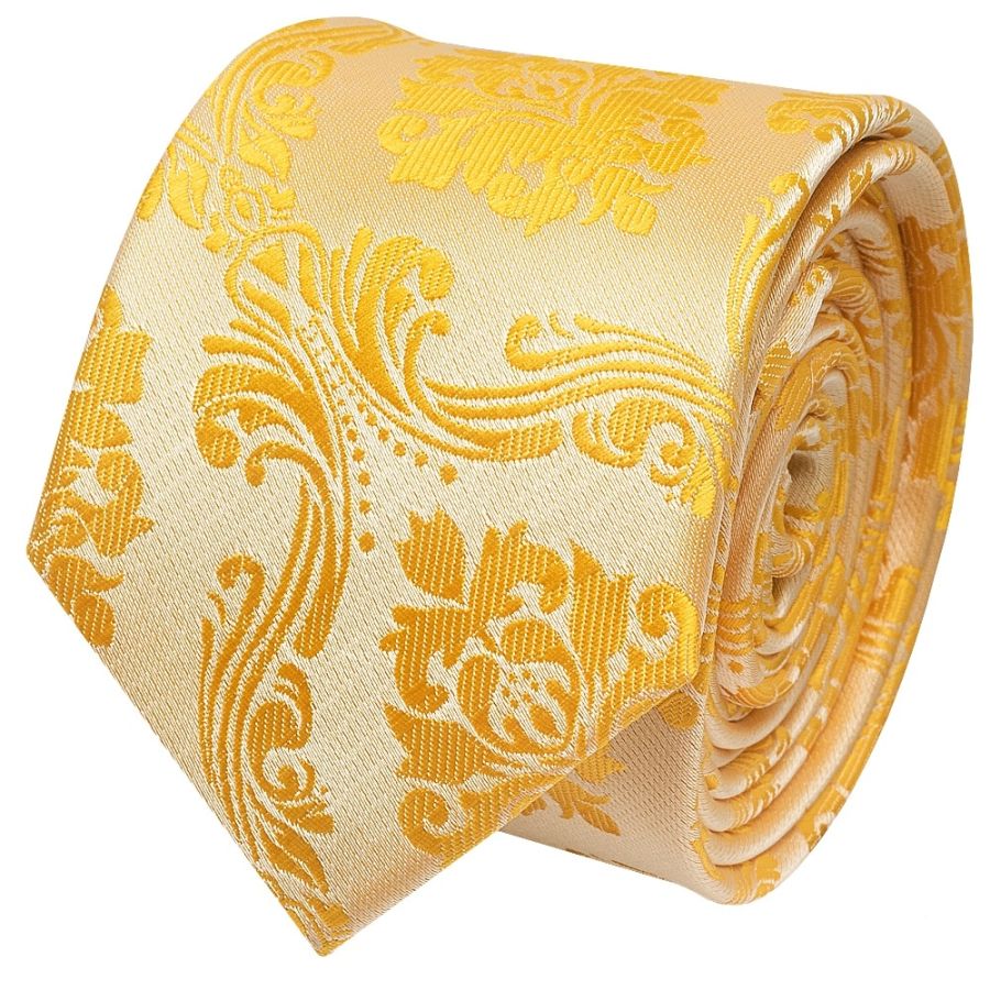 Bright Yellow Paisley Skinny Men's Tie