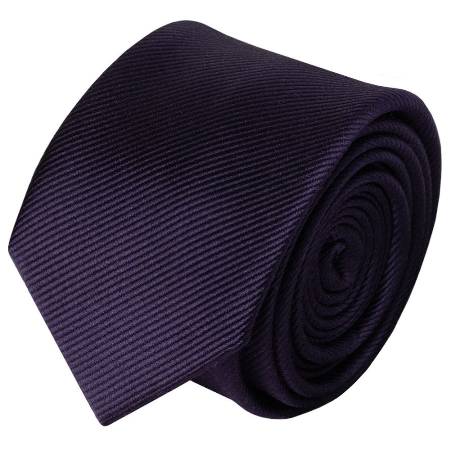 Plum Silk Twill Skinny Mens Tie