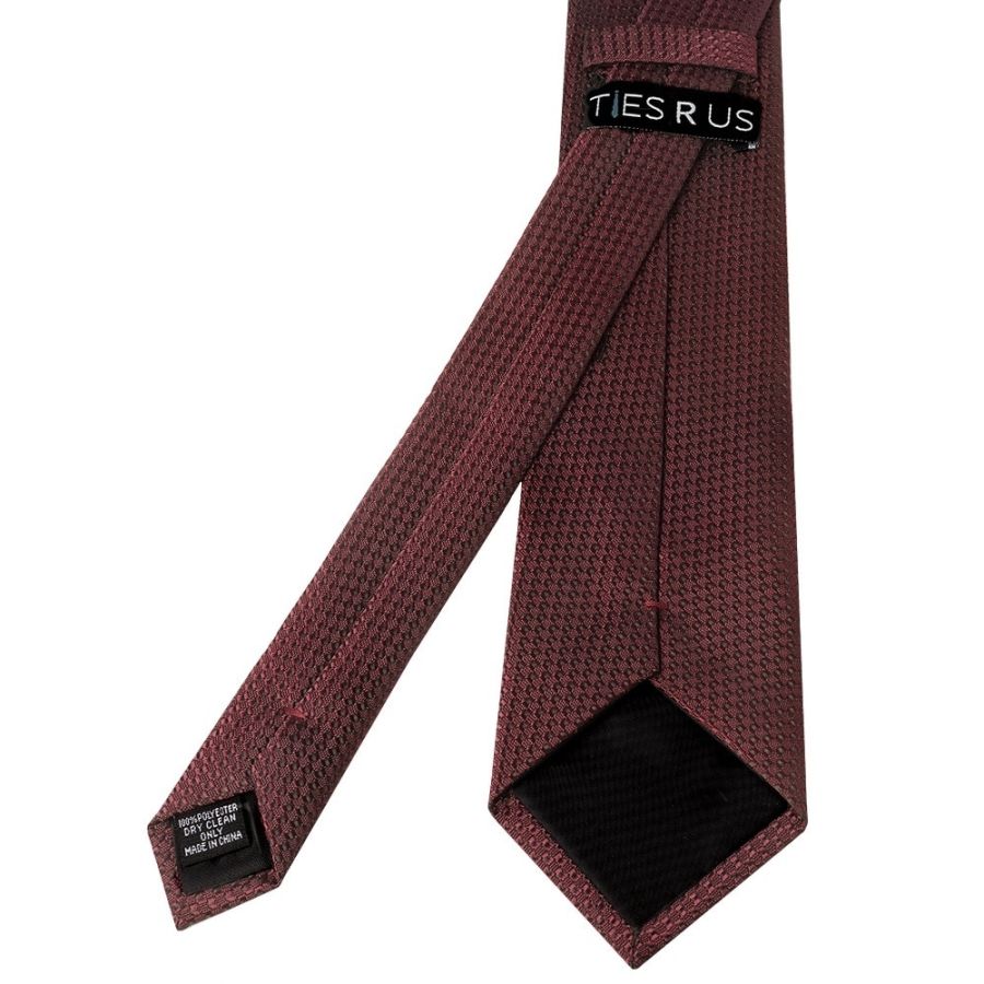 Burgundy Textured Classic Tie and Pocket Square Set