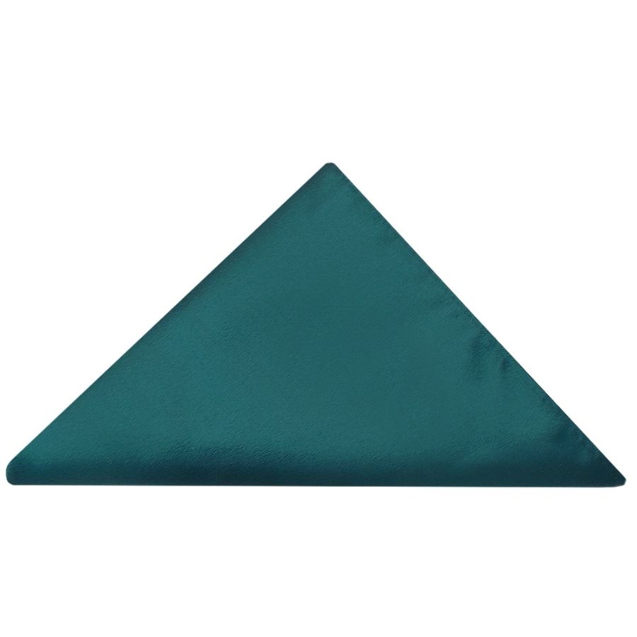 Plain Dark Teal Satin Skinny Men's Tie and Pocket Square Set