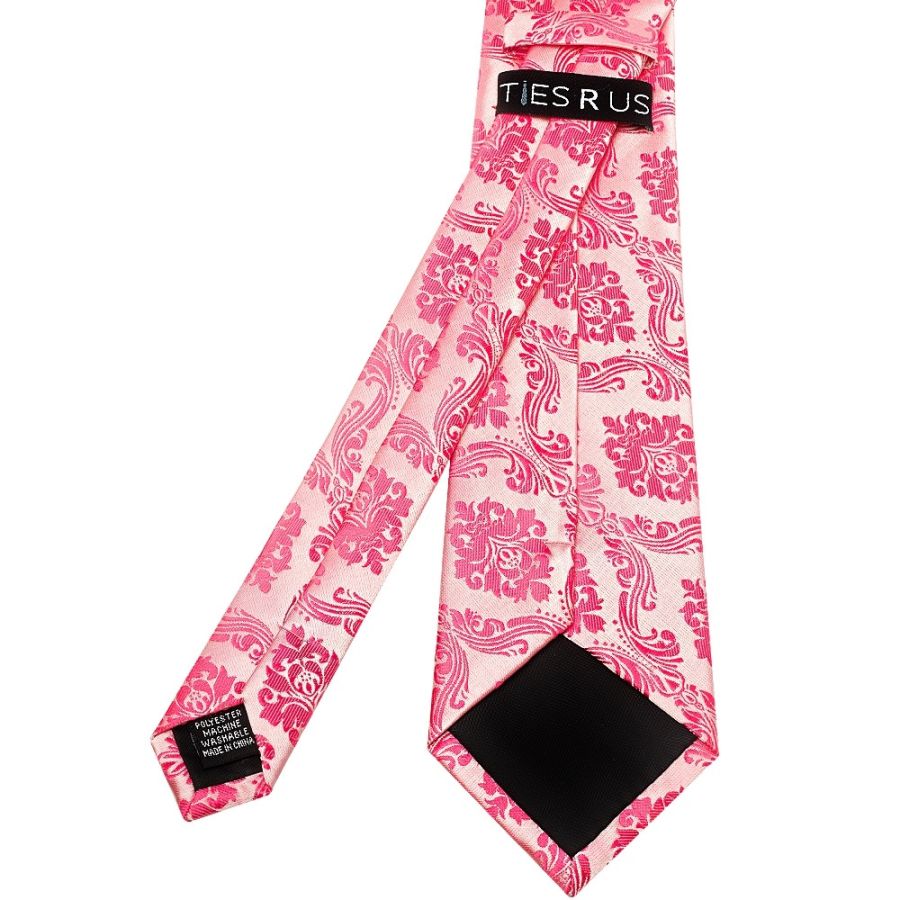 Light Coral Paisley Classic Men's Tie and Pocket Square Set