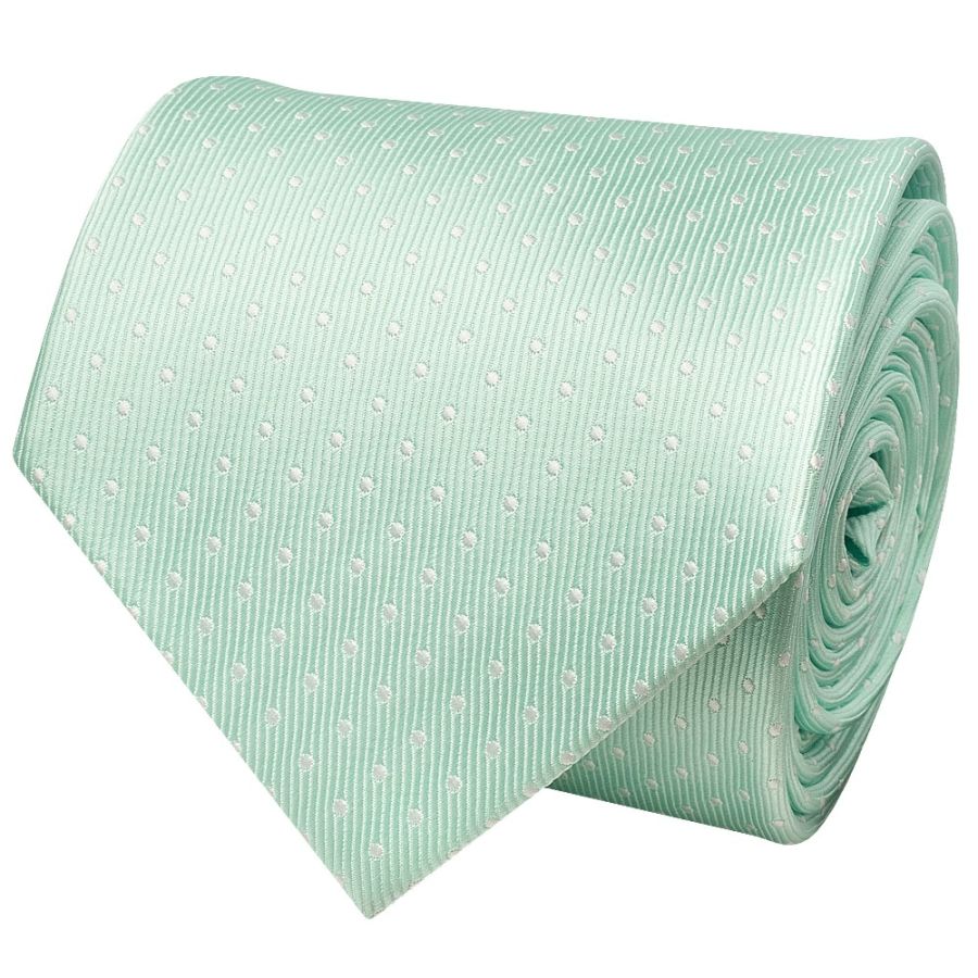 Mint Polka Dot Classic Men's Tie and Pocket Square Set