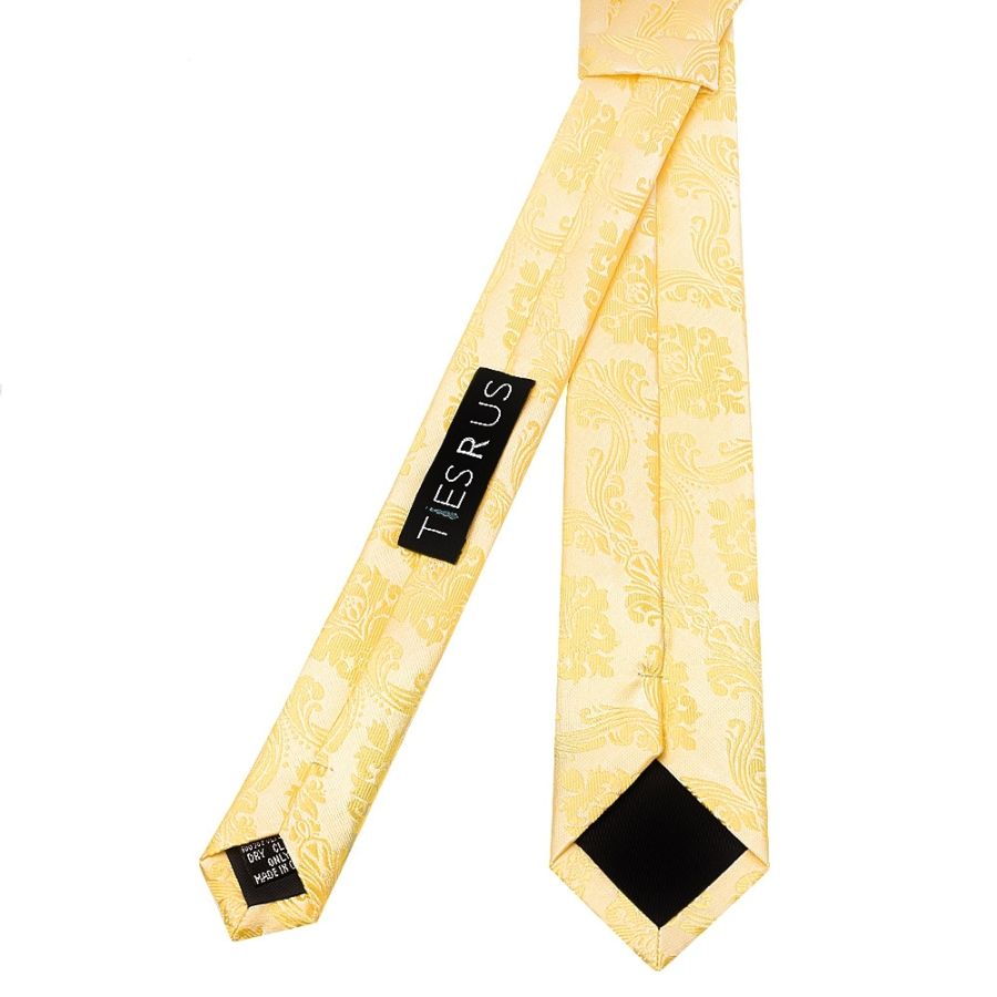 Gold Paisley Skinny Men's Tie