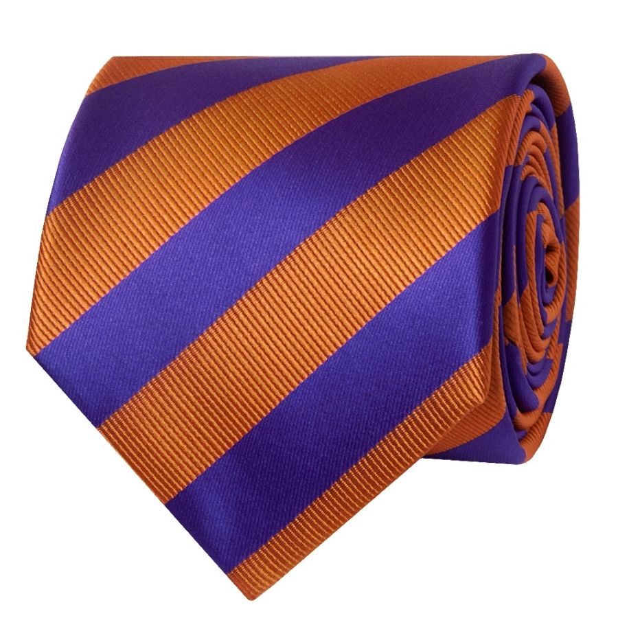 Purple and Orange Striped Classic Men's Tie
