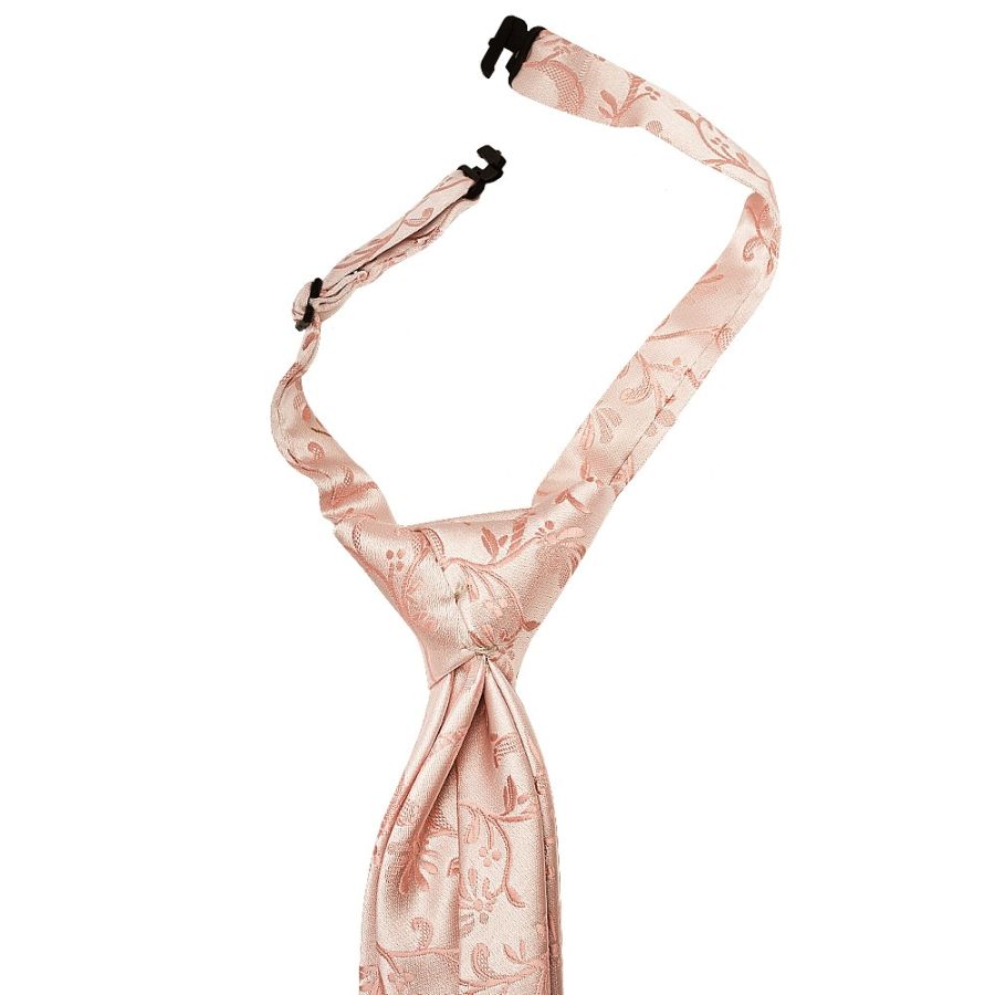 Pre Tied Rose Quartz Floral Boys Tie Age 4-7
