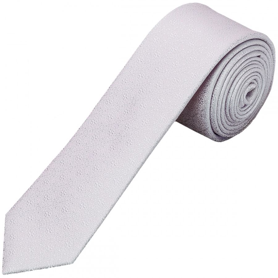 Lilac Self Floral Textured Silk Skinny Men's Tie
