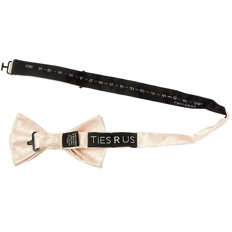 Blush Paisley Handmade Mens Bow Tie