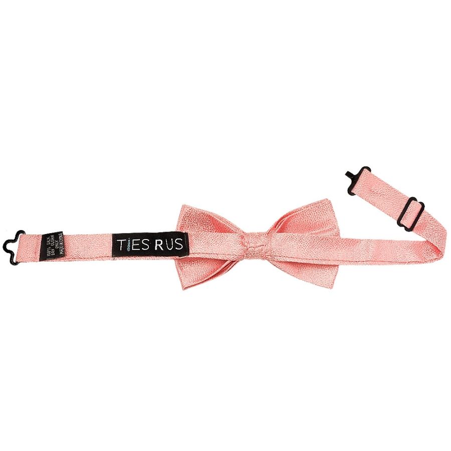 Pre Tied Pink Textured Silk Boys Bow Tie Age 4-7