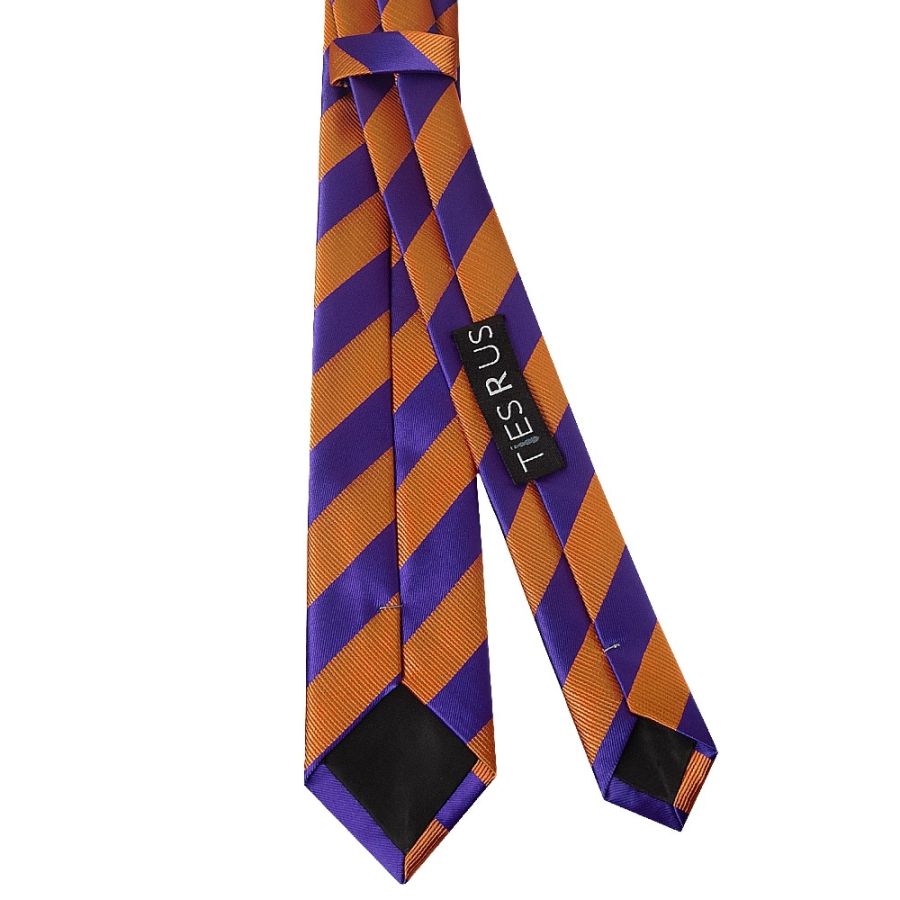 Purple and Orange Striped Skinny Men's Tie