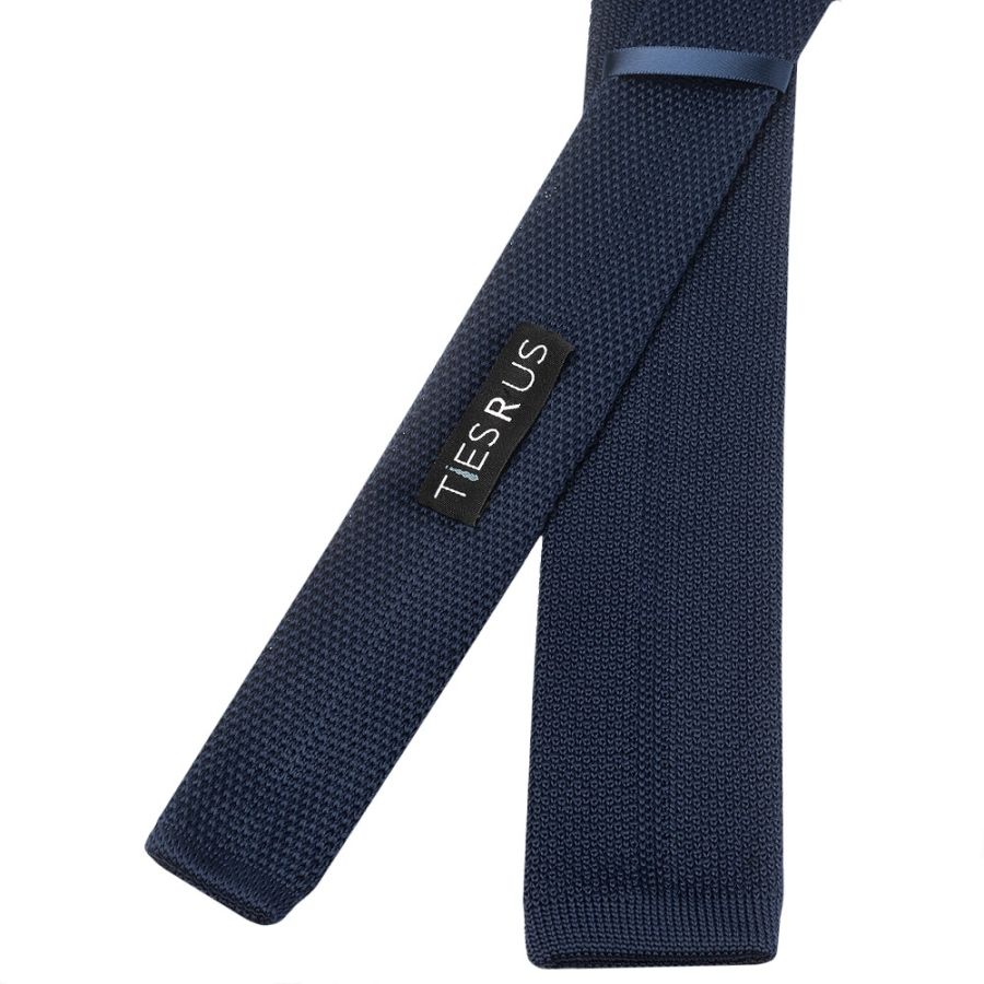 Navy Knitted Skinny Men's Tie