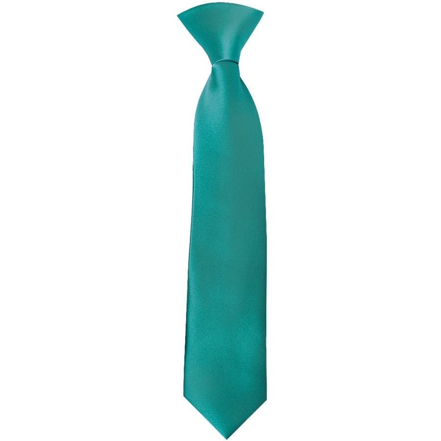 Pre Tied Teal Satin Boys Tie Age 4-7