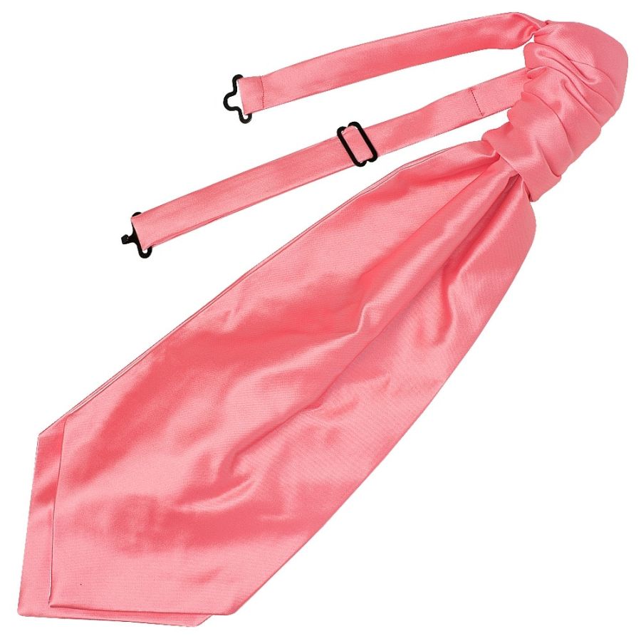 Plain Light Coral Pink Satin Men's Cravat Tie