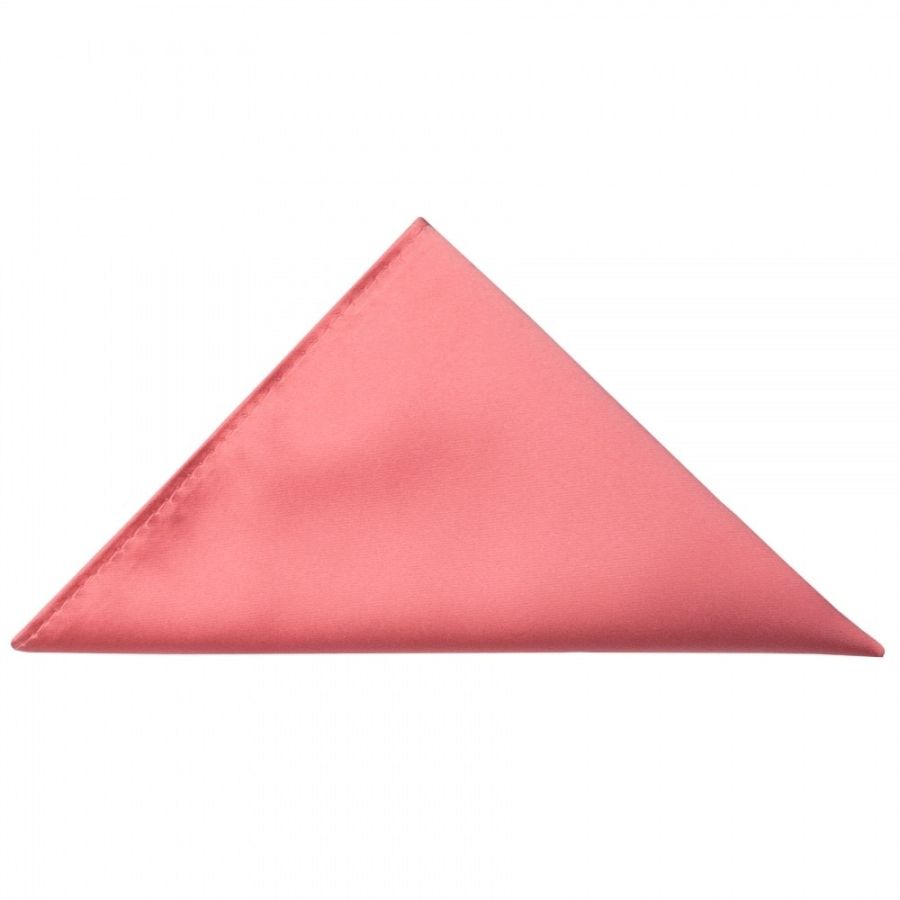 Pre Tied Light Coral Pink Satin Boys Bow Tie and Pocket Square Set