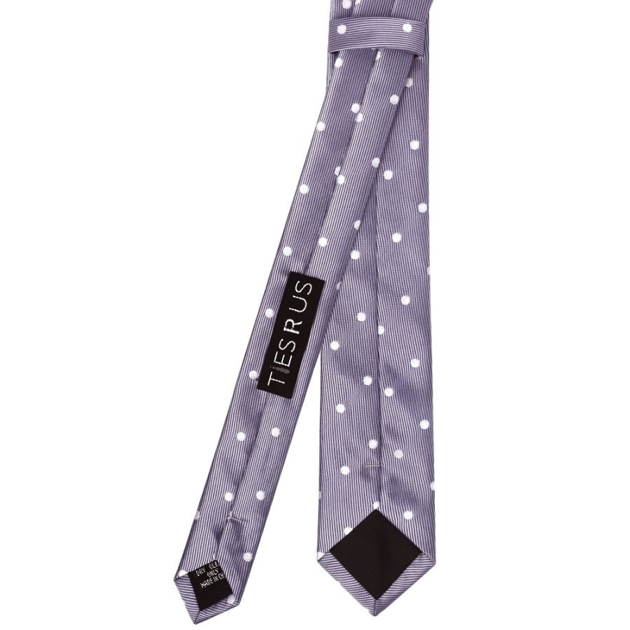 Mauve Large White Spot Skinny Men's Tie