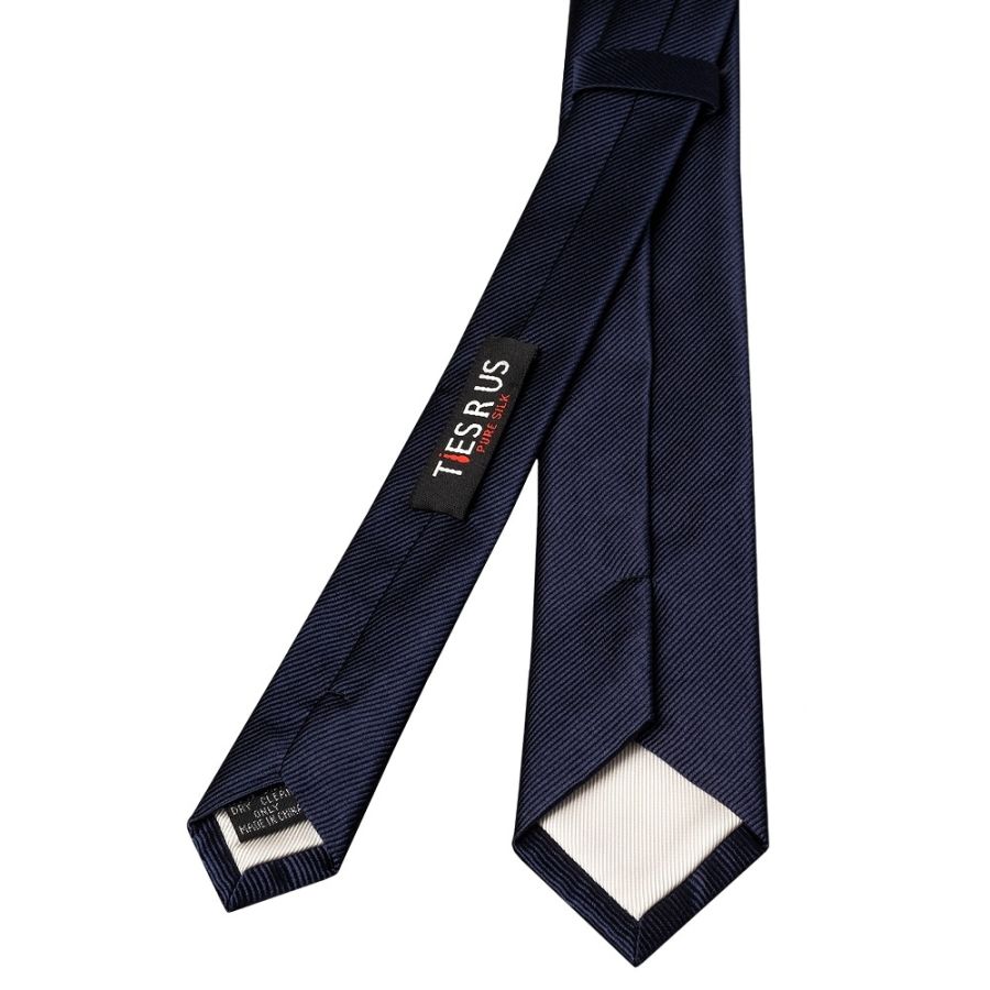 Navy Silk Twill Skinny Mens Tie