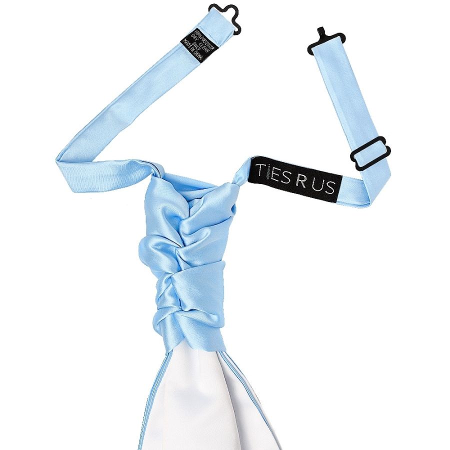 Plain Sky Blue Satin Men's Cravat Tie