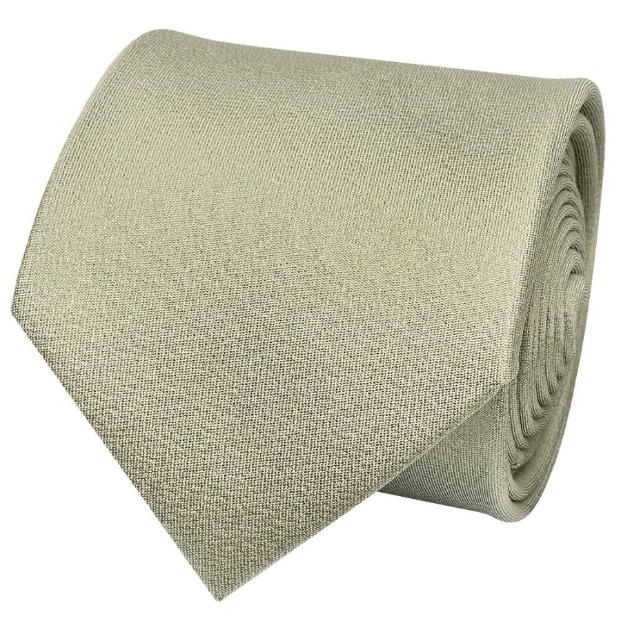 Plain Khaki Green Silk Classic Men's Tie and Pocket Square Set