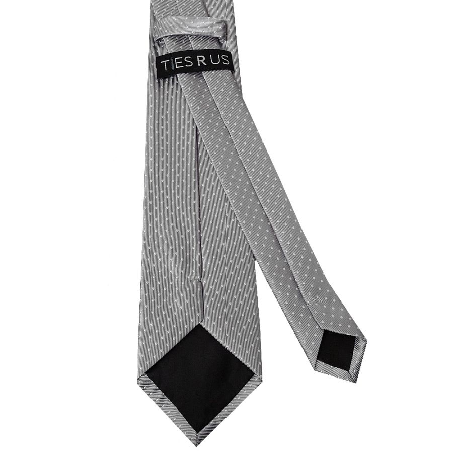 Silver and White Polka Dot Classic Men's Tie
