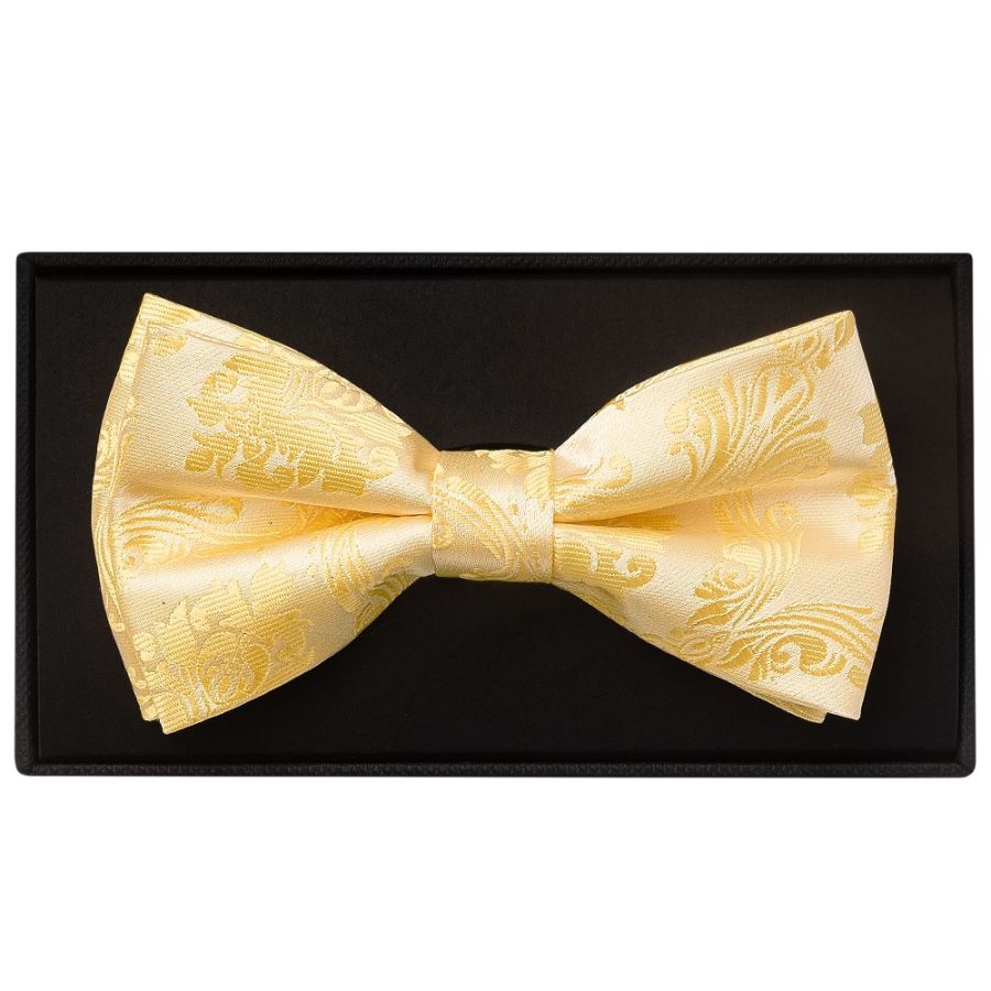 Gold Paisley Handmade Mens Bow Tie