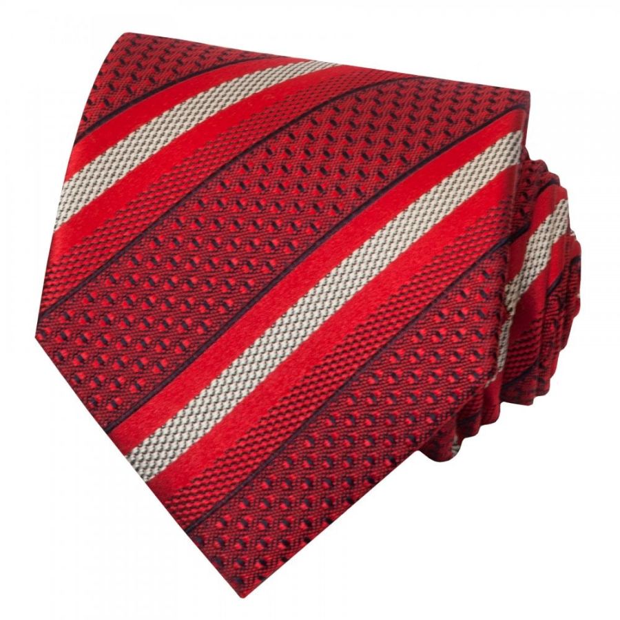 Red Stripe Silk Classic Men's Tie