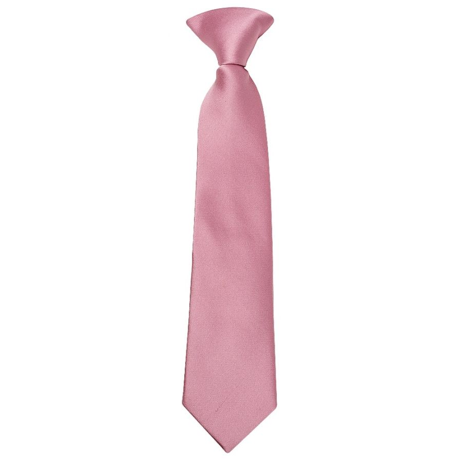 Pre Tied Dusty Pink Satin Boys Tie Age 4-7