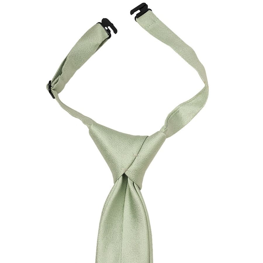 Pre Tied Light Sage Green Silk Boys Tie and Pocket Square Set Age 4-7