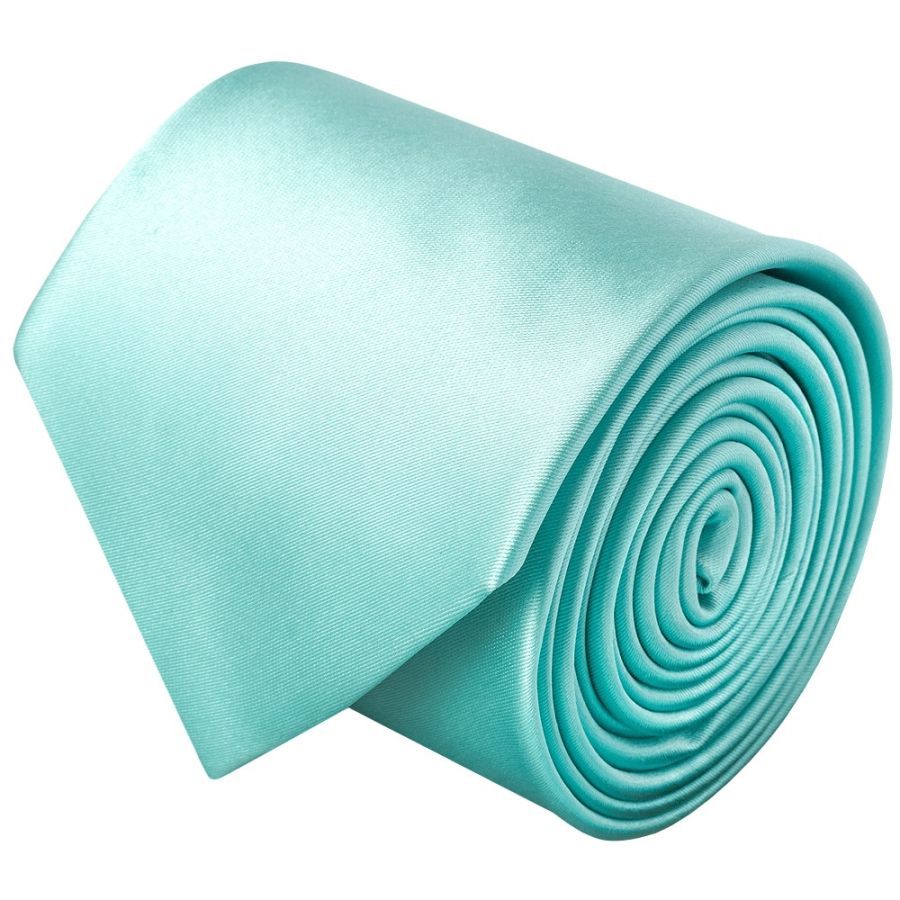 Plain Aqua Satin Classic Men's Tie