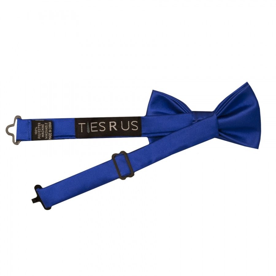 Pre Tied Royal Blue Satin Boys Bow Tie Age 4-7