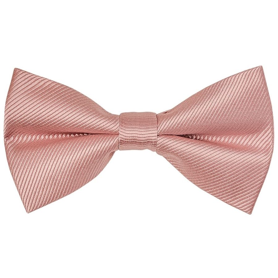 Pre Tied Dusty Rose Twill Silk Boys Bow Tie and Pocket Square Age 4-7