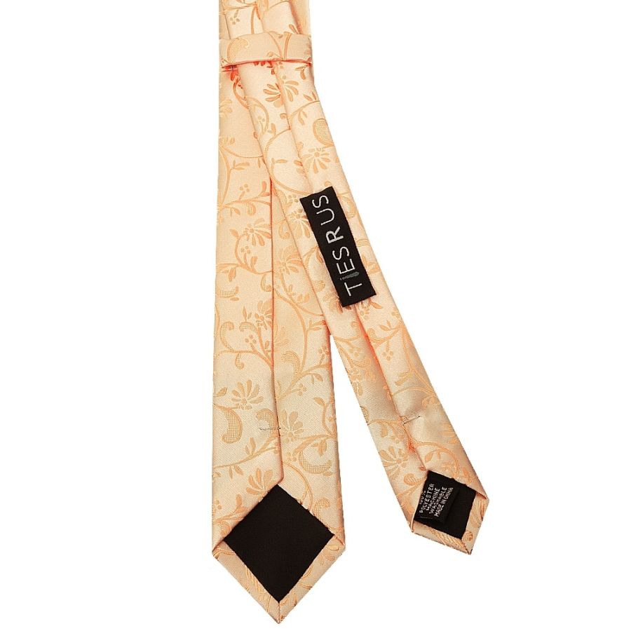 Peach Floral Skinny Boys Tie
