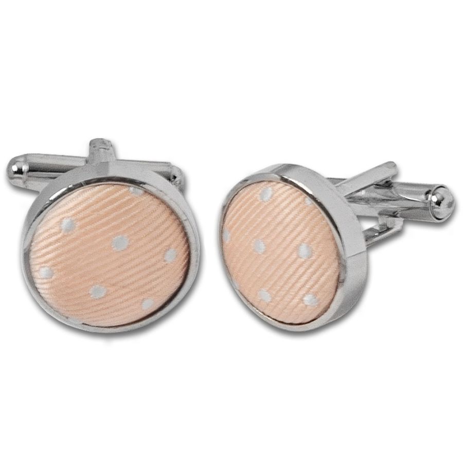 Peach Polka Dot Cufflinks