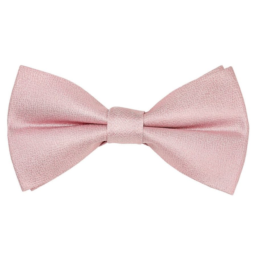 Pre Tied Dusty Rose Silk Boys Bow Tie and Pocket Square Set Age 4-7