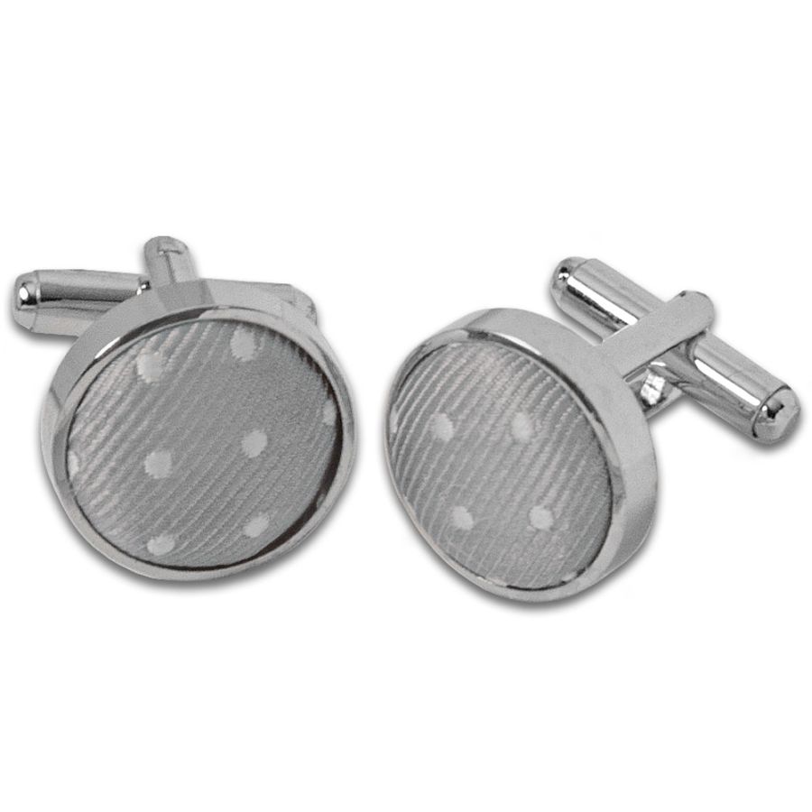 Silver Polka Dot Cufflinks