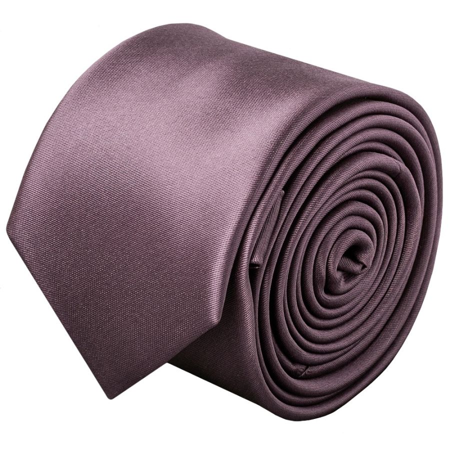 Plain Mauve Satin Skinny Boys Tie