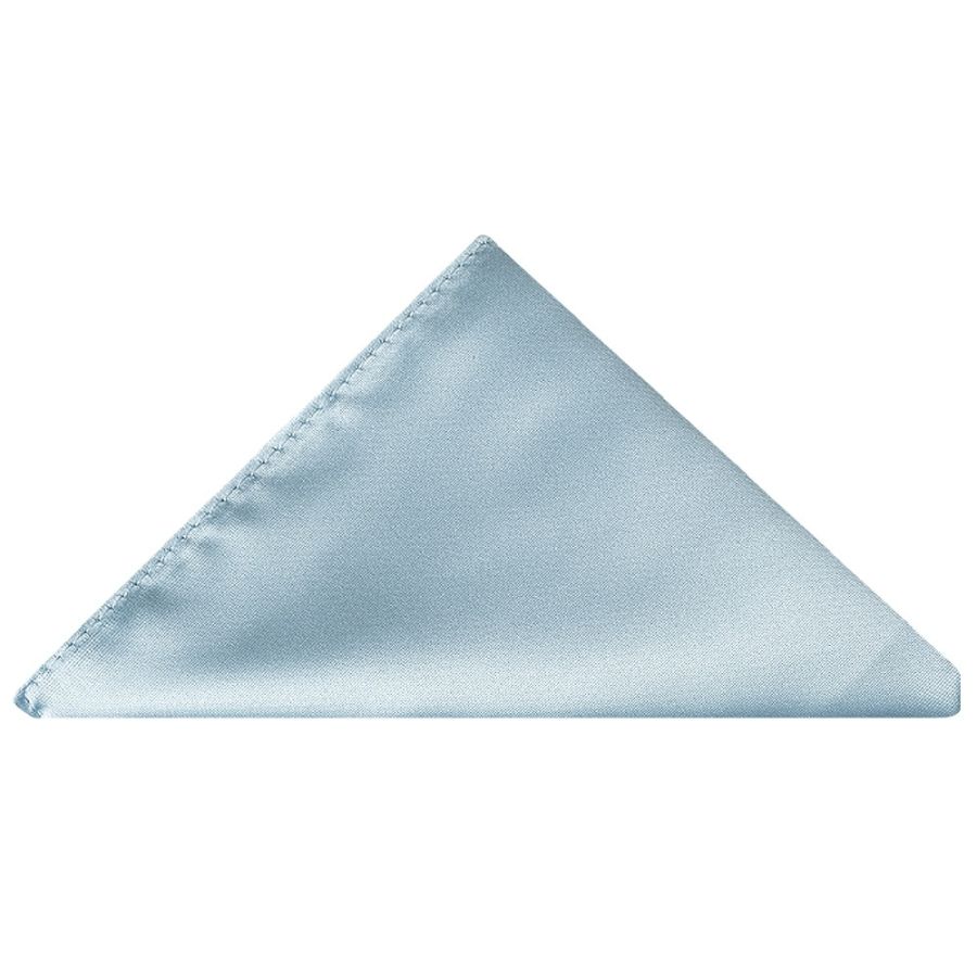 Plain Light Blue Satin Men's Cravat Tie and Pocket Square Set