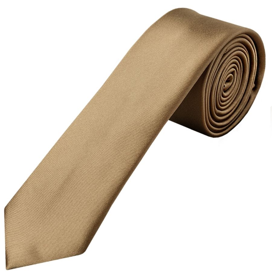 Iced Coffee Satin Skinny Men's Tie