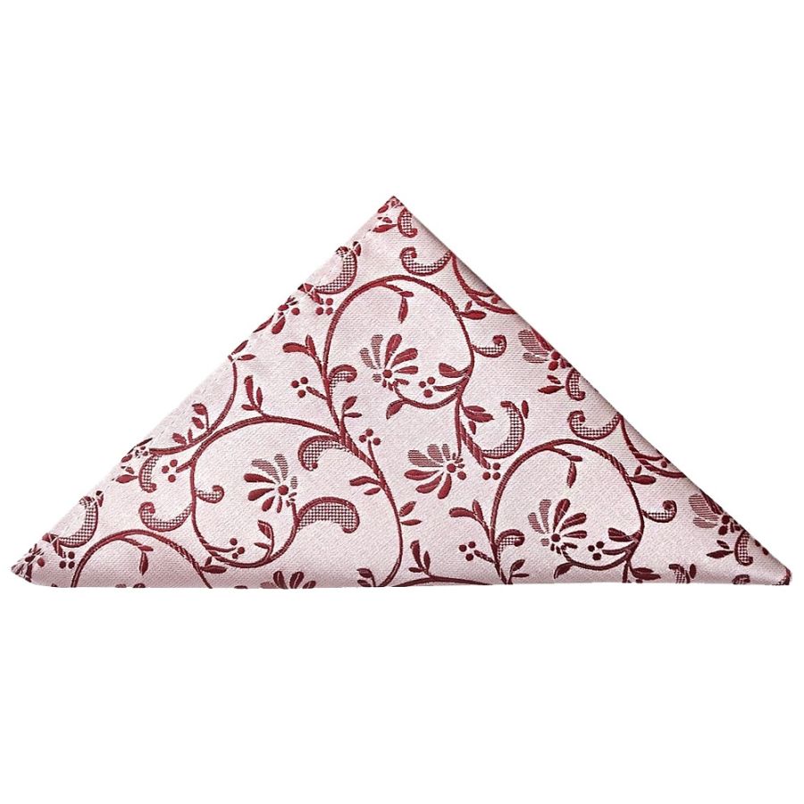 Burgundy Floral Classic Men's Tie and Pocket Square Set