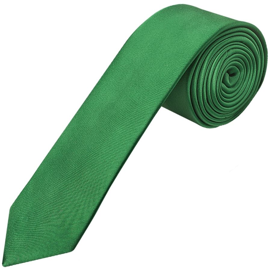 Plain Emerald Green Satin Boys Tie