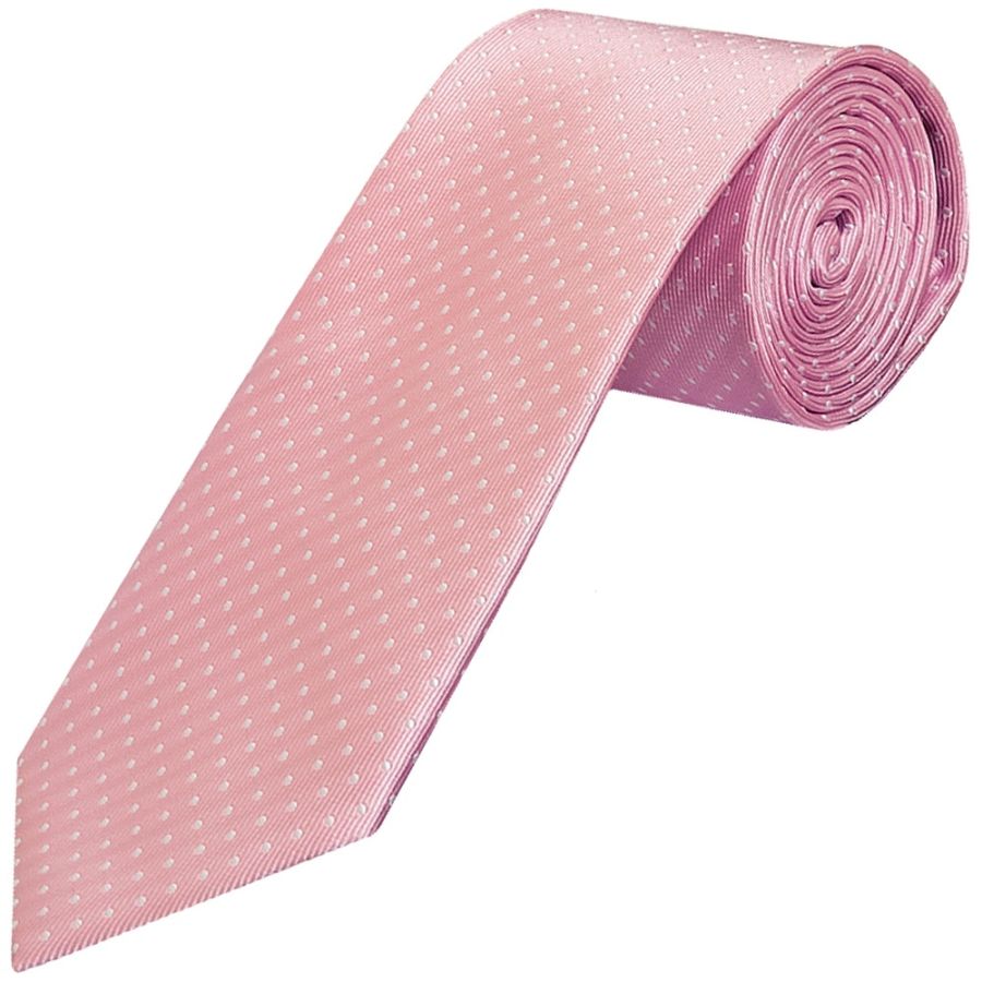 Pink and White Polka Dot Classic Men's Tie