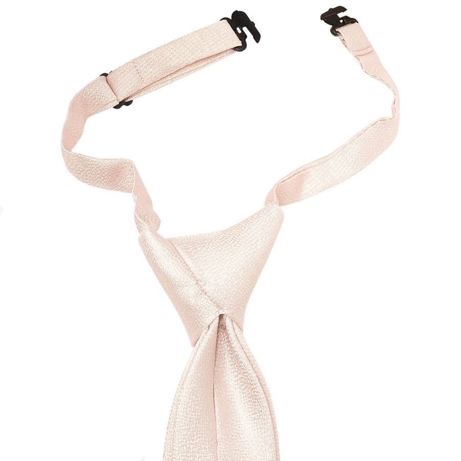 Pre Tied Blush Pink Textured Silk Boys Tie Age 4-7