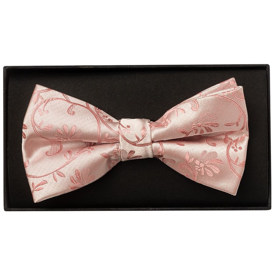Rose Gold Floral Handmade Mens Bow Tie