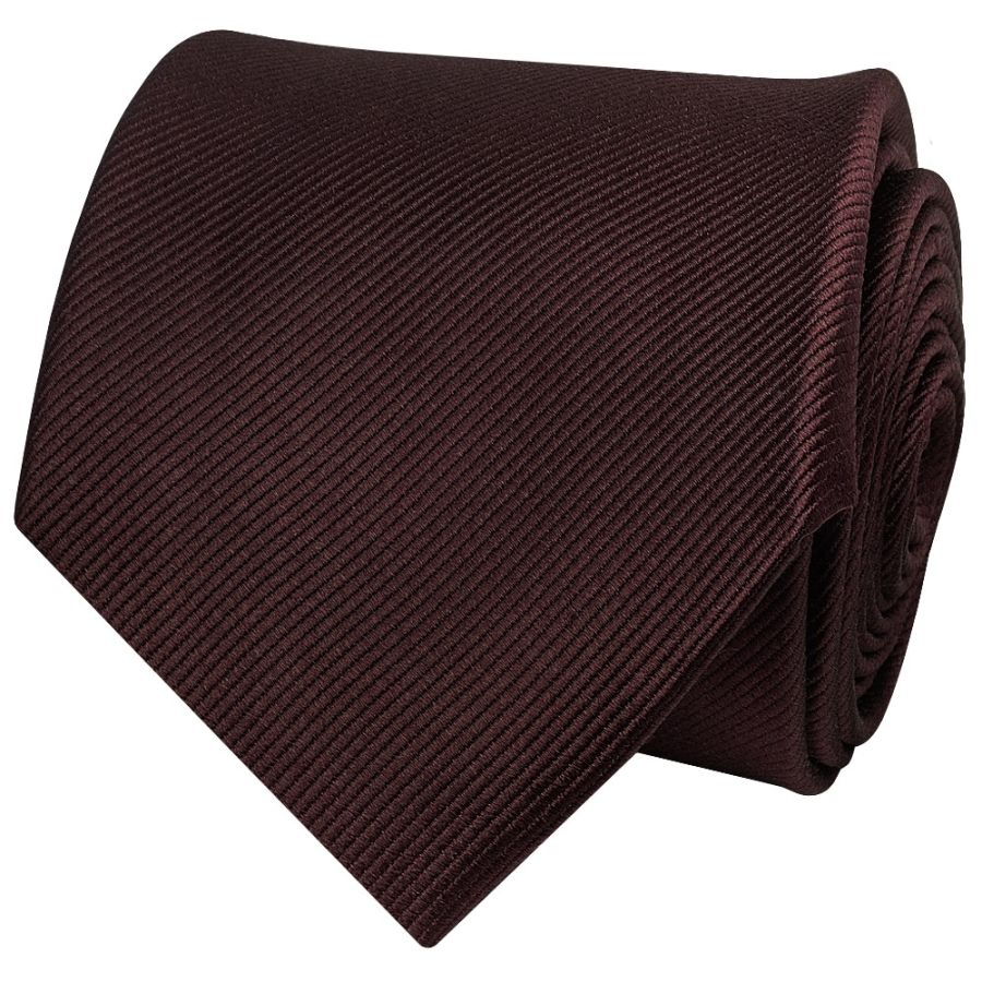Burgundy Silk Twill Classic Mens Tie and Pocket Square Set