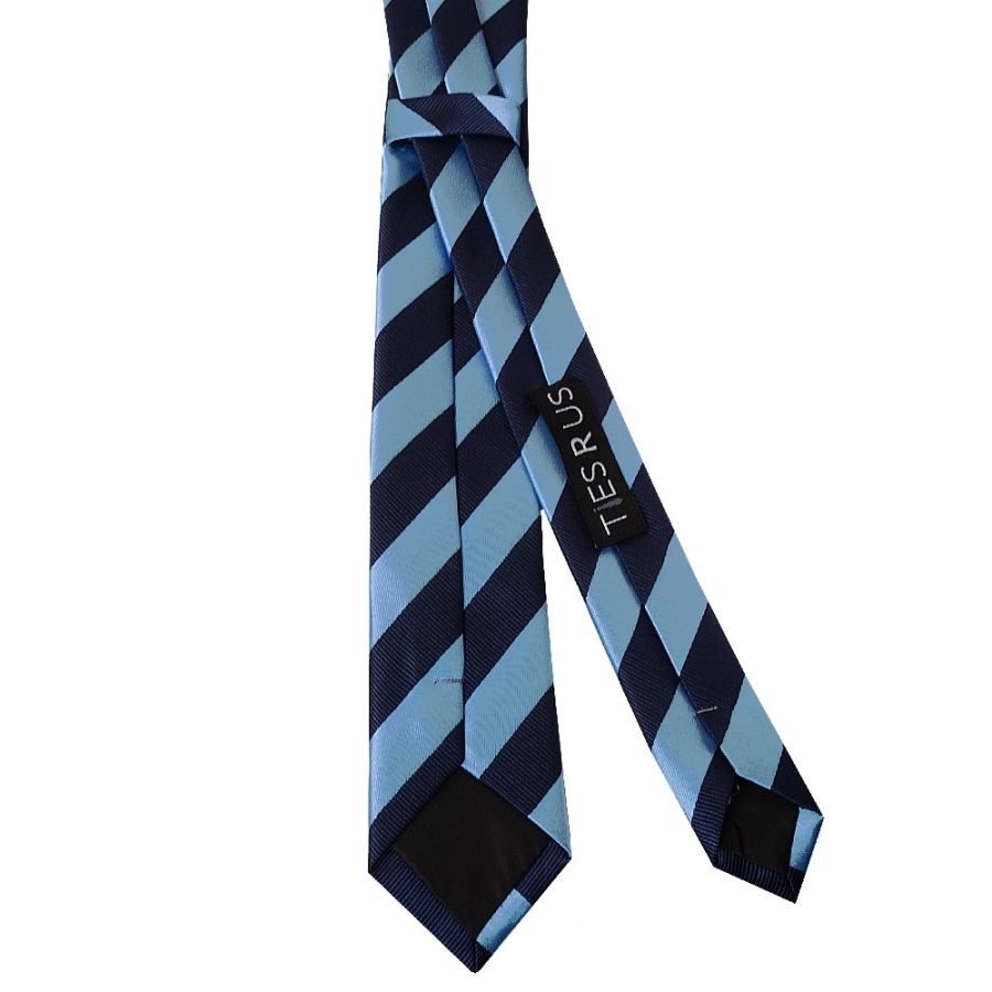 Navy and Light Blue Striped Skinny Men's Tie